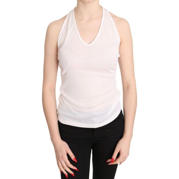 GF Ferre Halter Neck Sleeveless Top Women White Tops & T-Shirts - Picture 1 of 5